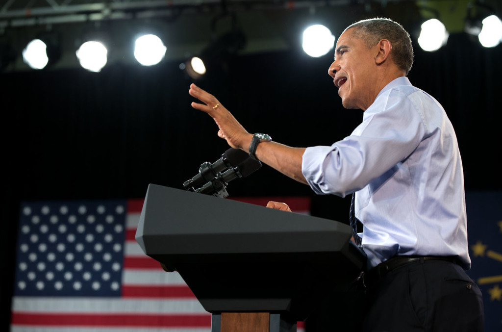 President Barack Obama speaks at Ivy Tech Community College in Indiana on Feb. 6, 2015. Photo courtesy WHITEHOUSE.GOV