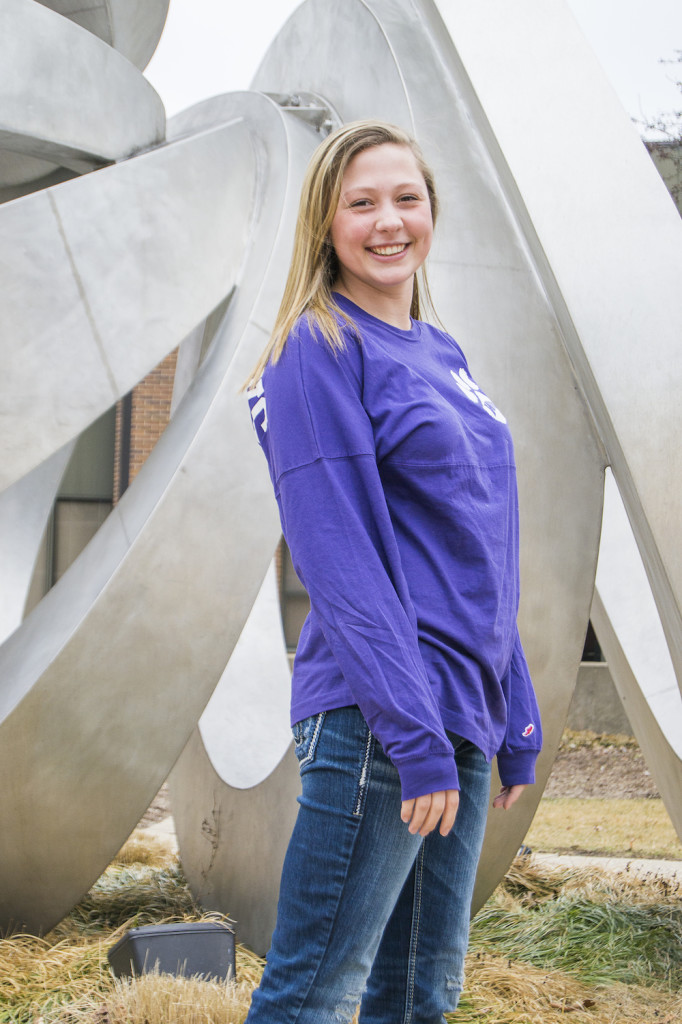 Dunne already has some WIU garb to show off her destination. TERESA WILLIAMS | THE HARBINGER