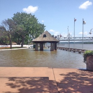 The flooding of Liberty Park at Peoria RiverFront. KAYLA NICOLE TYLER | THE HARBINGER