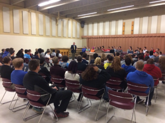 Students attending a Peoria County Jail tour by Dean Michelle Weghorst